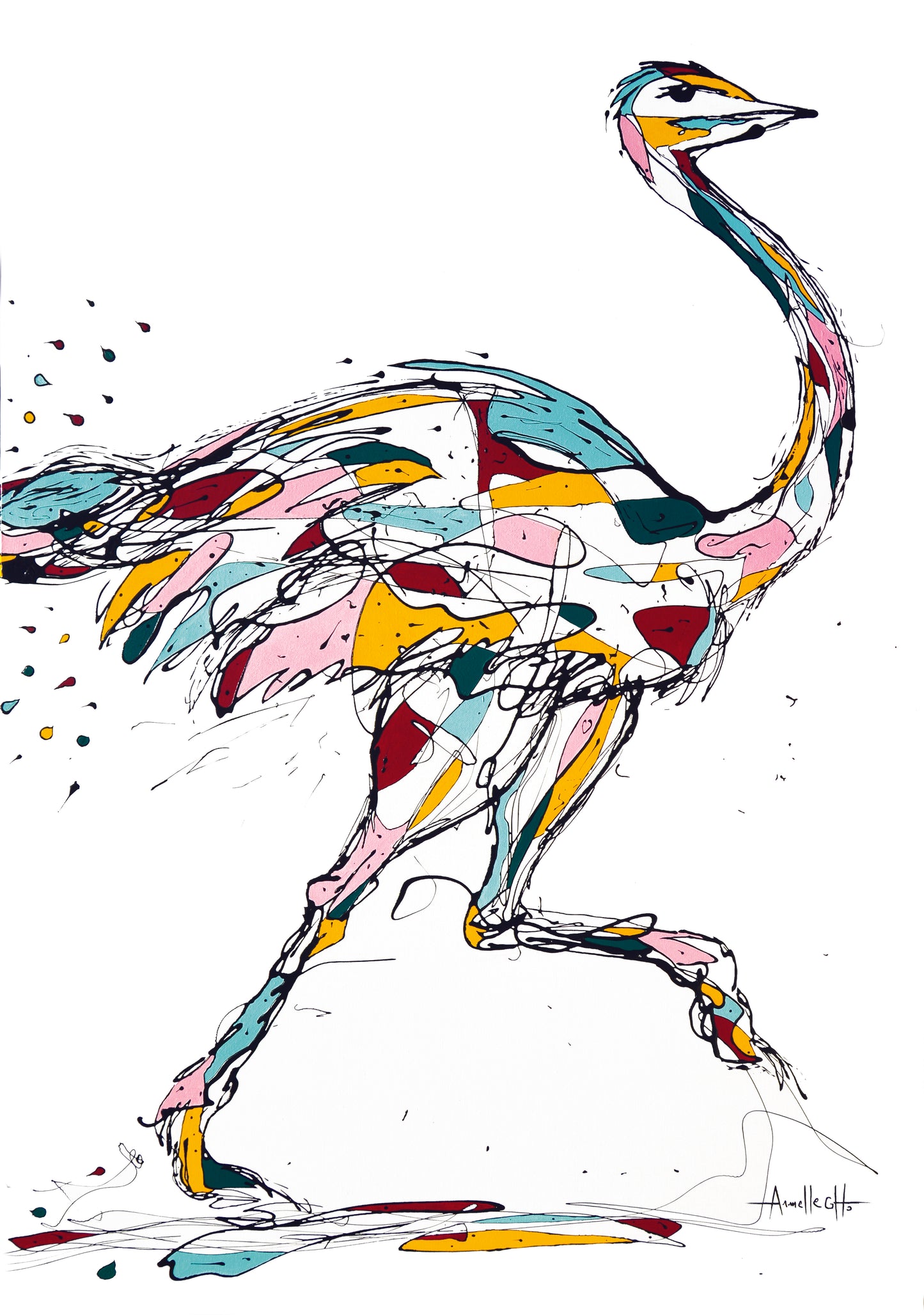 Toile | Autruche motivée | ©AGH