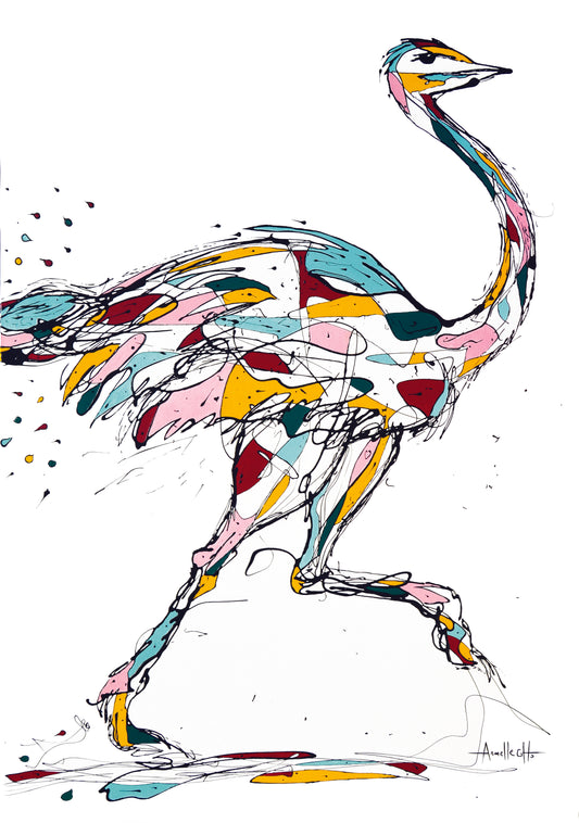 Toile | Autruche motivée | ©AGH