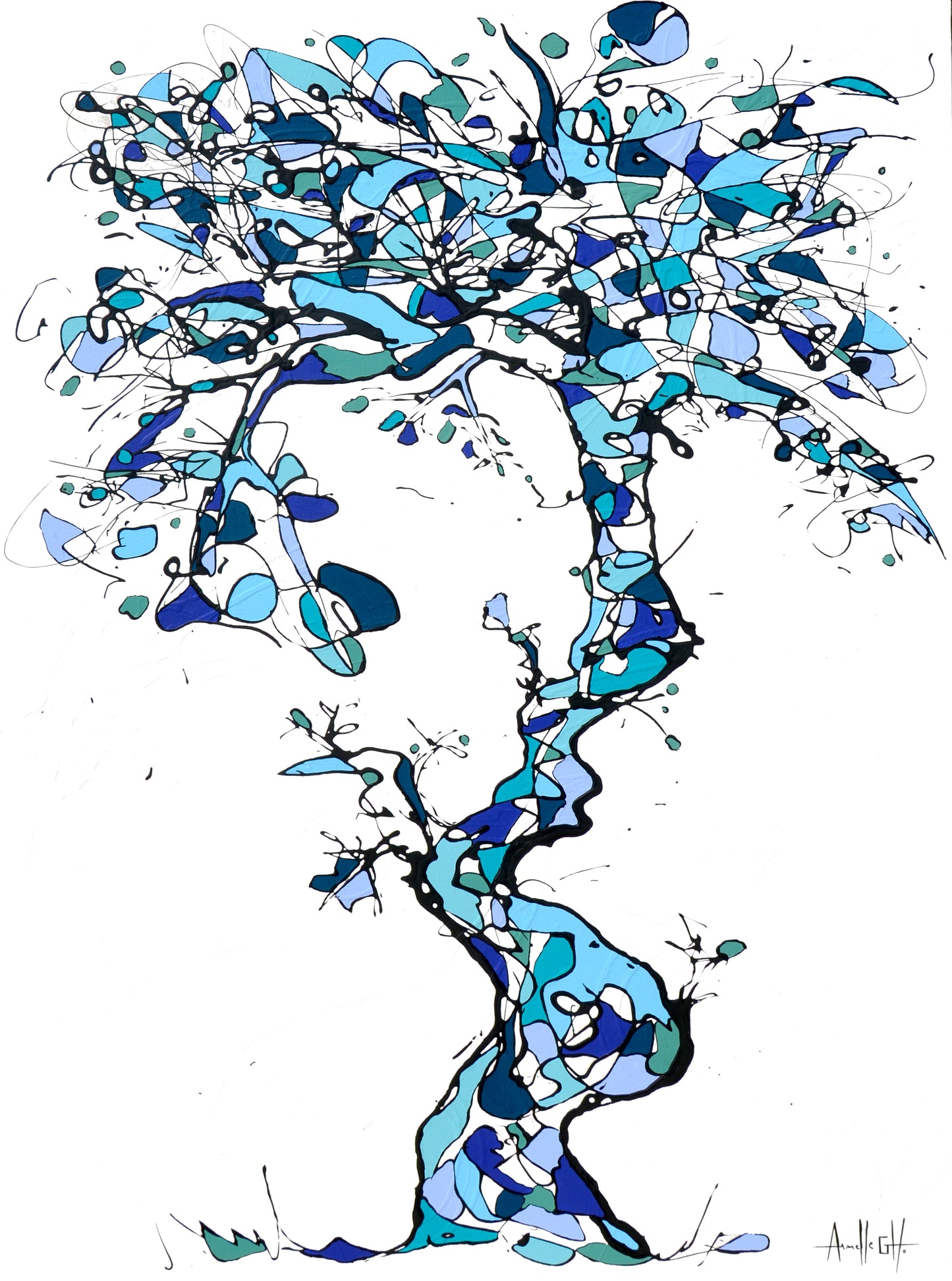 Toile | Bleu, tortueux et heureux| ©AGH