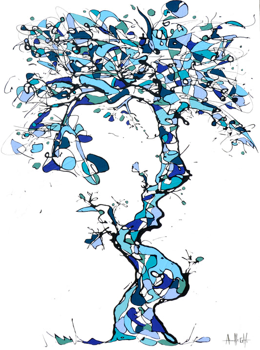 Toile | Bleu, tortueux et heureux| ©AGH